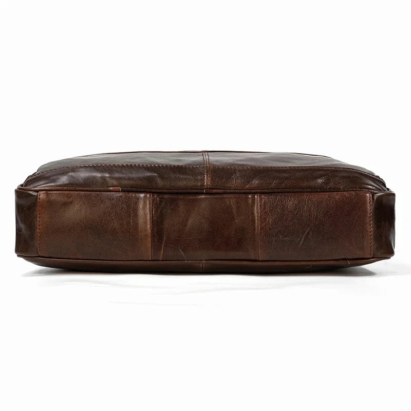 Vienna Genuine Leather Laptop Briefcase for 15.6" – With Trolley Sleeve