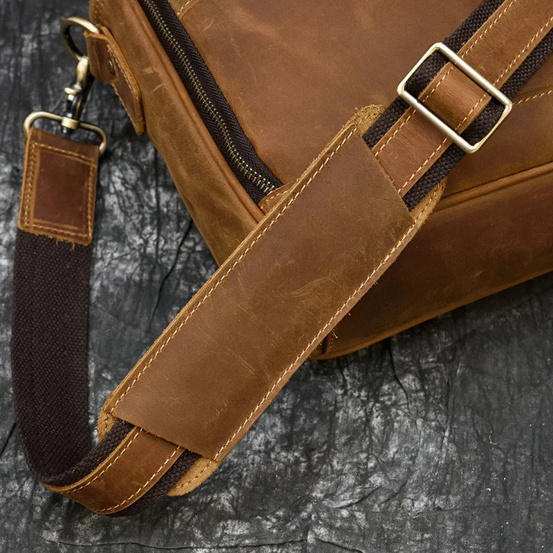 Caramel Vintage Leather Laptop Briefcase for 15.6" – MV1105