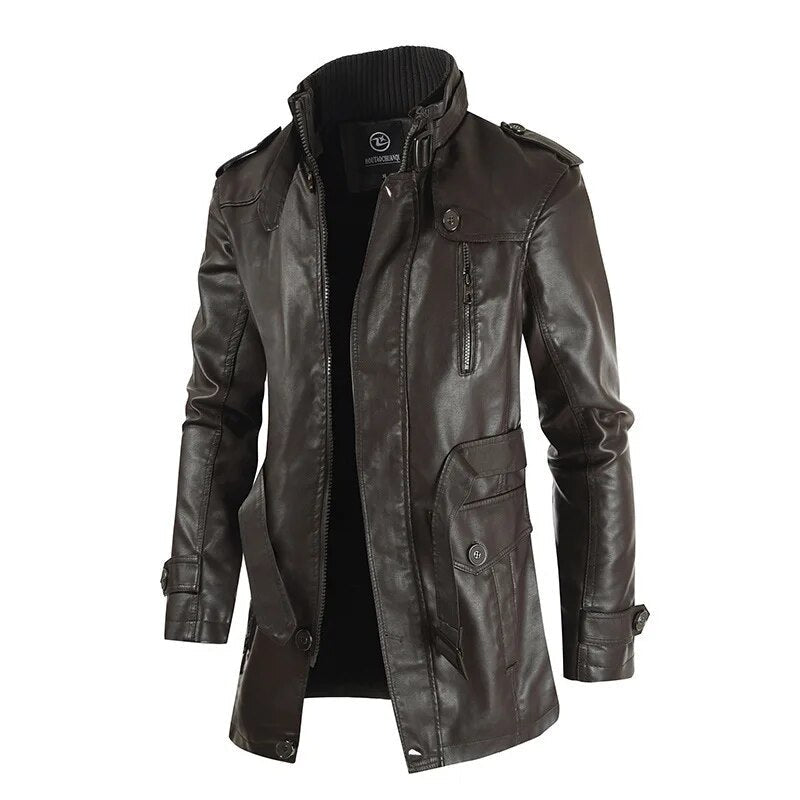 Men’s Long Leather Jacket MV1100