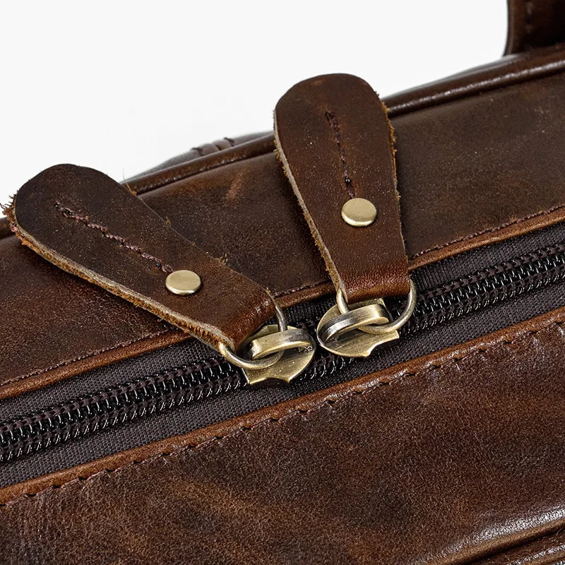 Vienna Genuine Leather Laptop Briefcase for 15.6" – With Trolley Sleeve