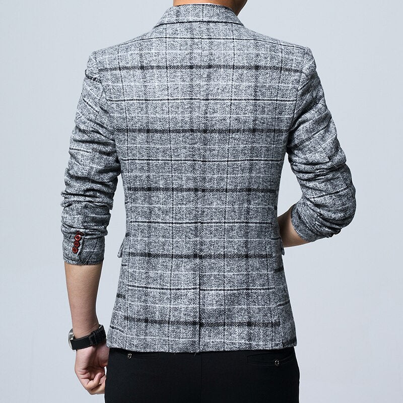 Men’s Slim Modern Check Blazer MV1049