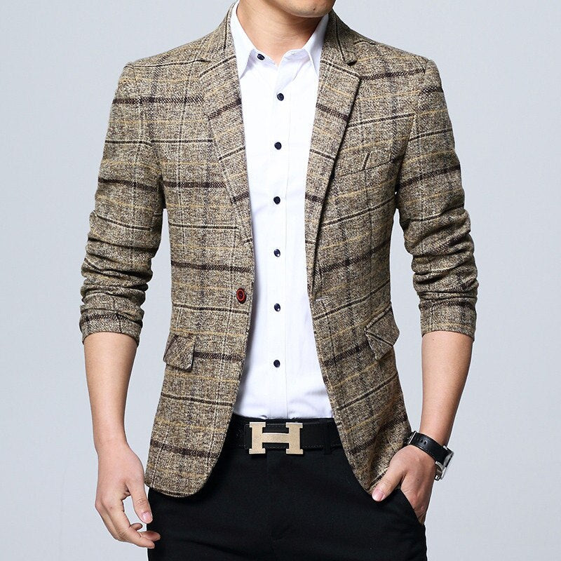 Men’s Slim Modern Check Blazer MV1049