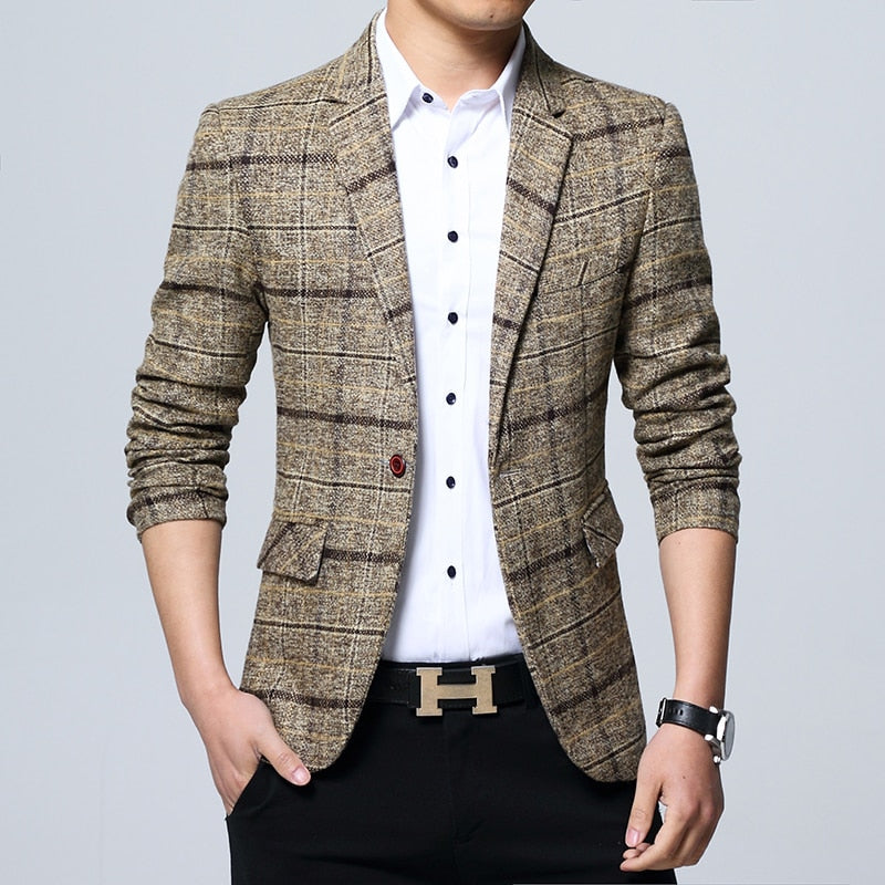 Men’s Slim Modern Check Blazer MV1049