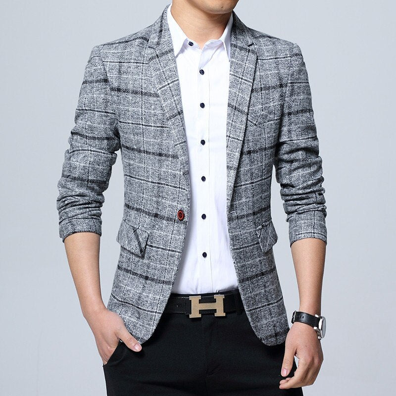 Men’s Slim Modern Check Blazer MV1049