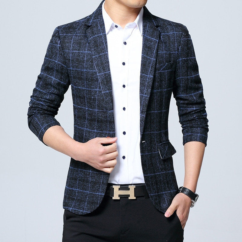 Men’s Slim Modern Check Blazer MV1049