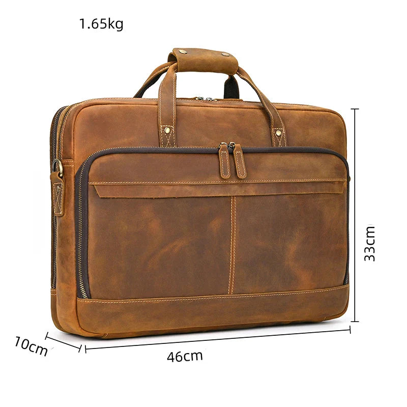 Vintage Leather Laptop Briefcase for 17.3" MV1101
