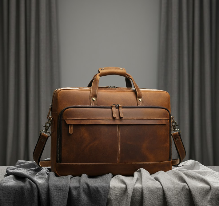 Vintage Leather Laptop Briefcase for 17.3" MV1101