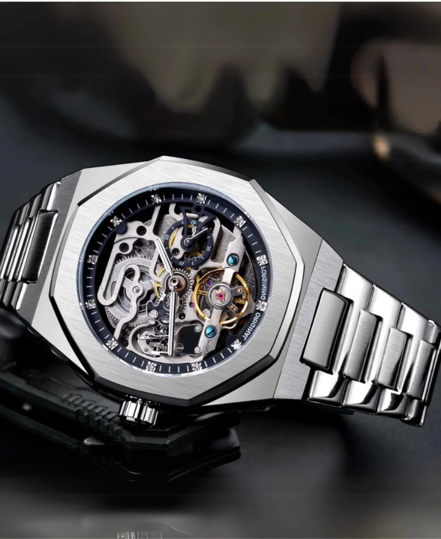 Calvaro Skeleton Mechanical Quartz Watch